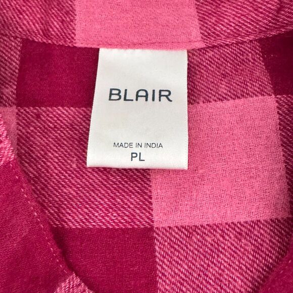 BlairBuffalo Plaid Button Front Tunic Top Women’s Plus L 100% Cotton Long Sleeve - Picture 5 of 7